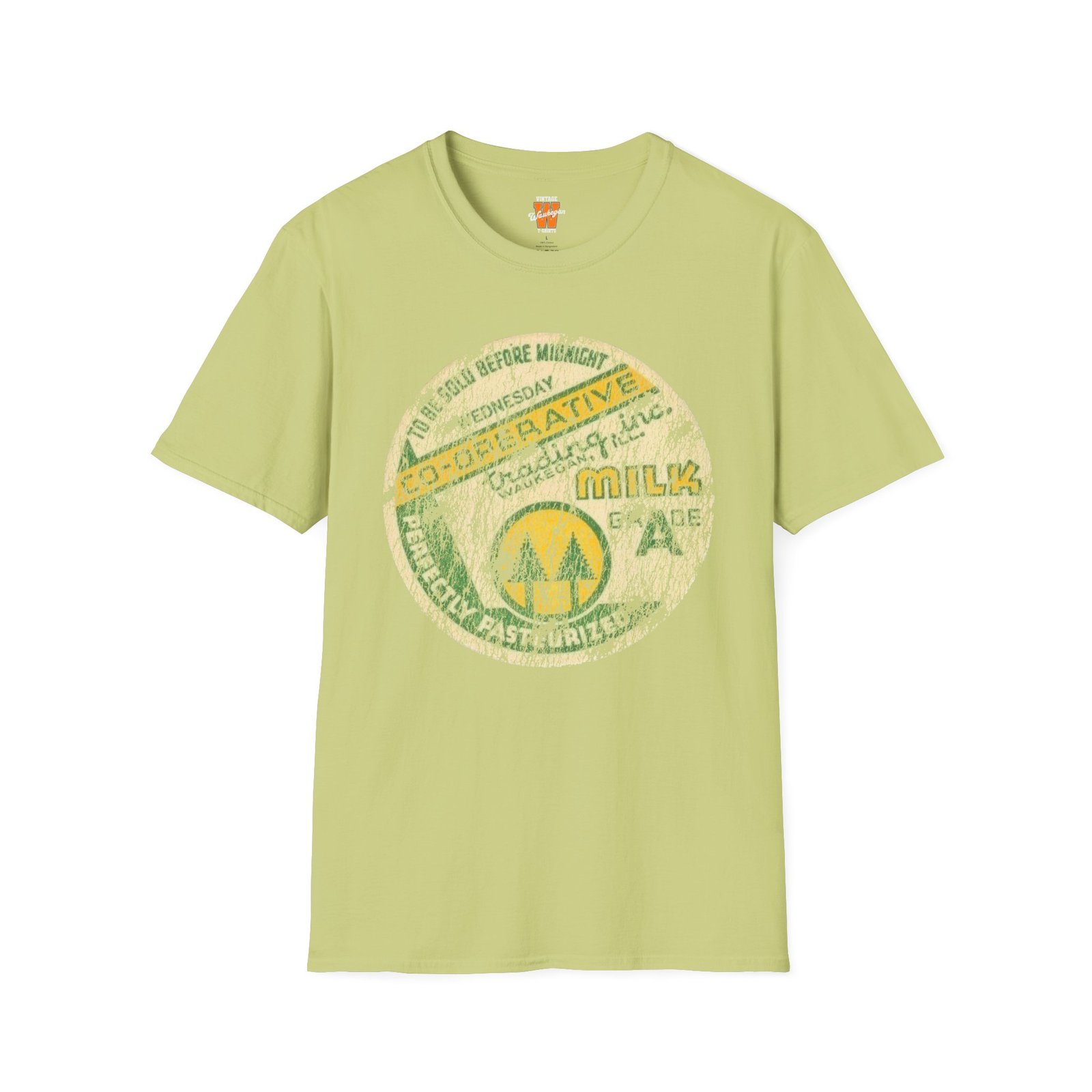 Vintage Milk Co-op Trading T-Shirt Waukegan Illinois - Image 3