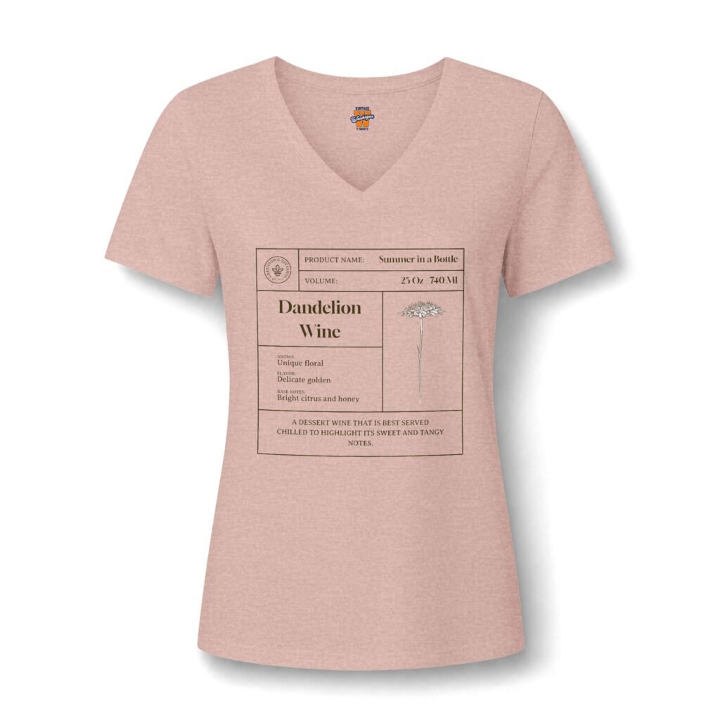 Dandelion Wine Women's V-Neck Tee Summer in a Bottle T-Shirt
