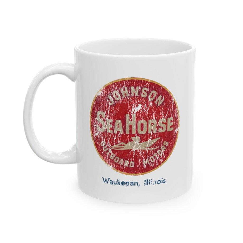 Vintage SeaHorse Johnson Motors Ceramic Mug — Coffee Cup