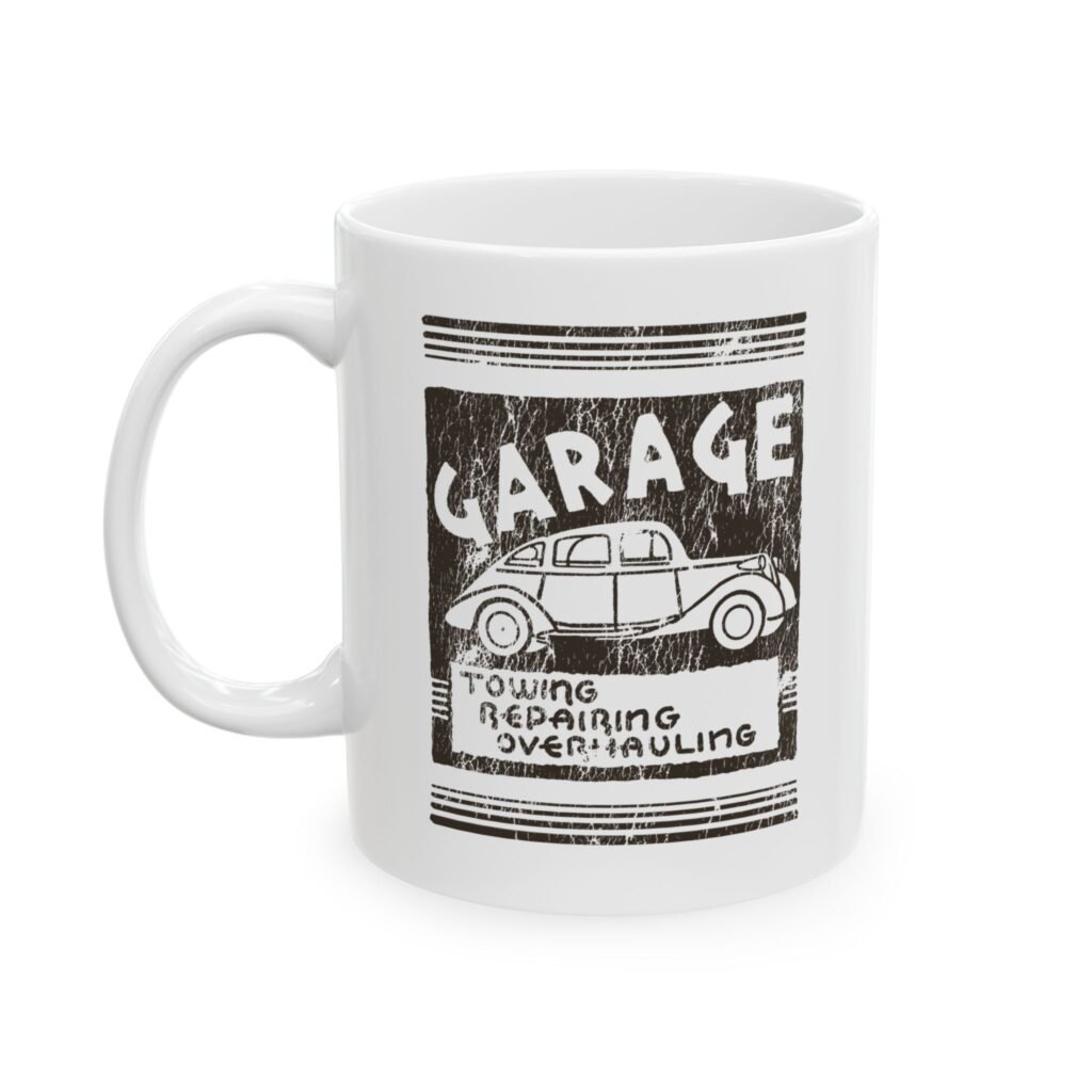 Vintage Authentic Auto Garage 1930s Mug Waukegan, IL 11oz Cup