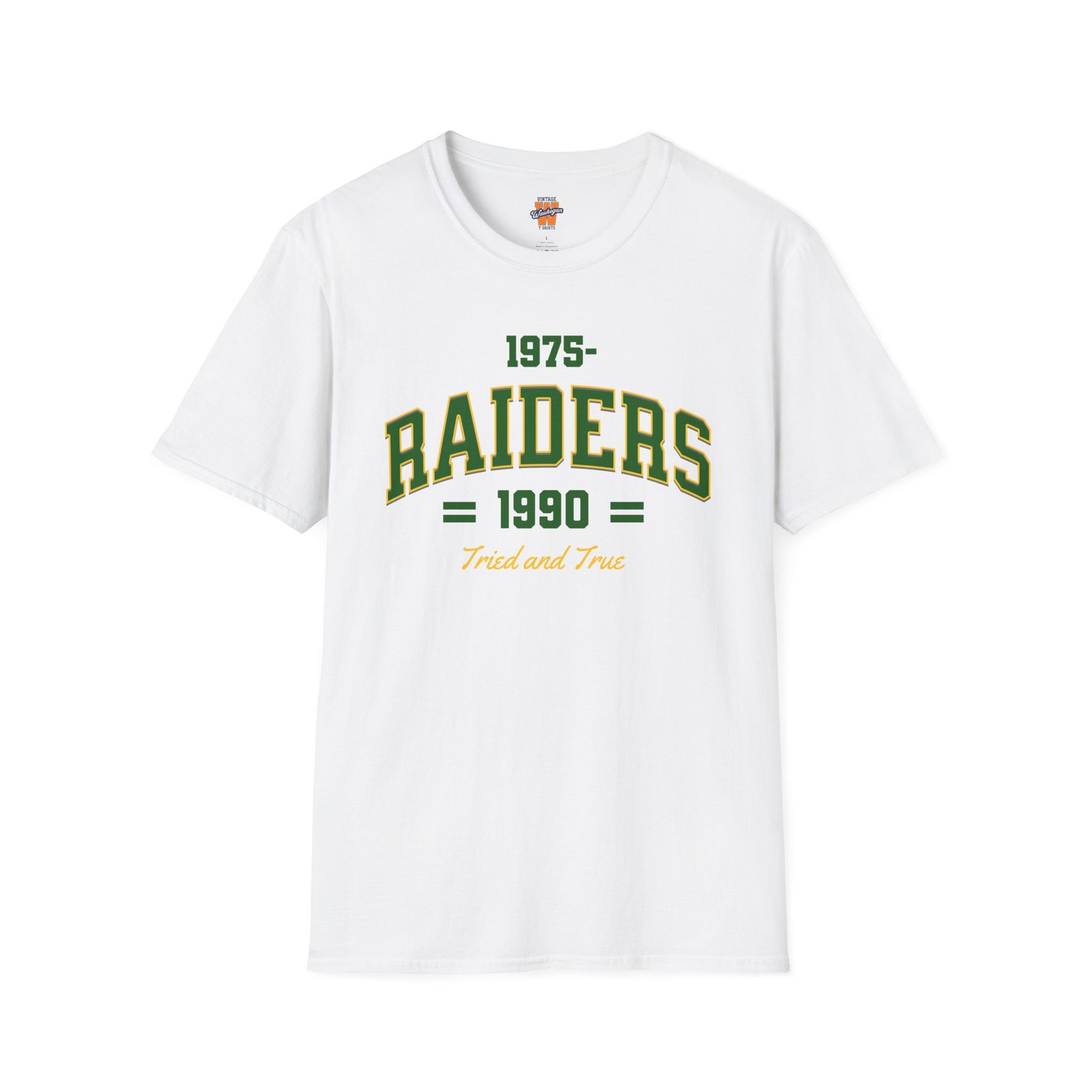 Waukegan Raiders 1975-1990 Tried and True Retro T-Shirt - Image 3