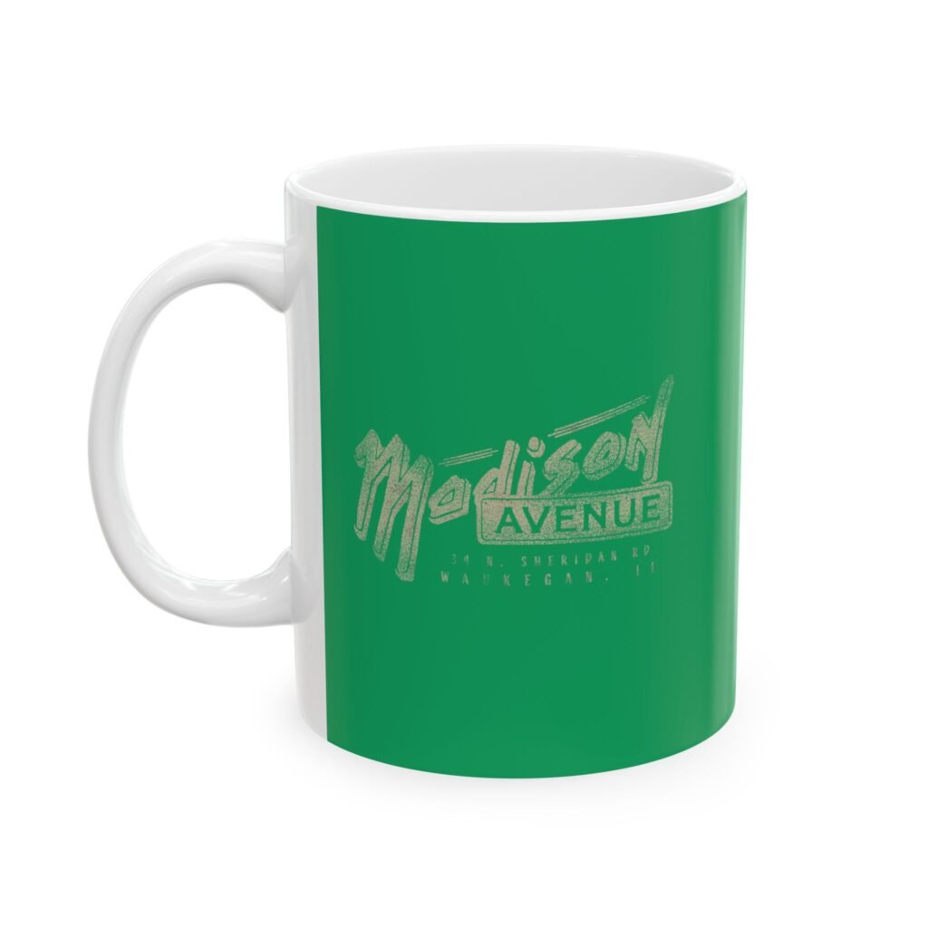 Vintage Madison Ave Fine Dining Sign Mug — Retro Roadside Waukegan IL Cup 11oz