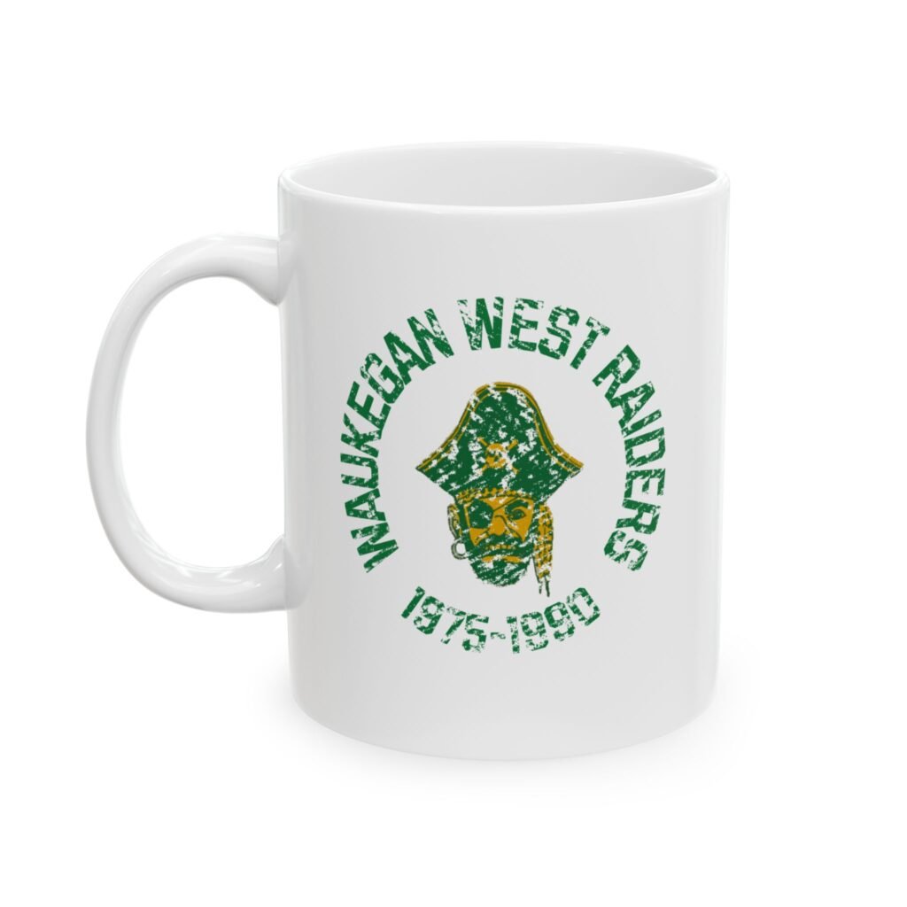 Green and Gold Waukegan Raiders Ceramic Mug