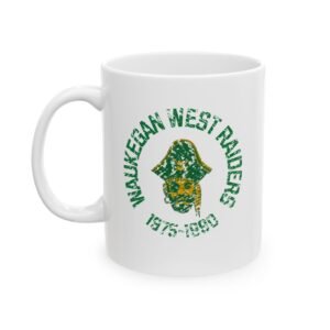 Green and Gold Waukegan Raiders Ceramic Mug