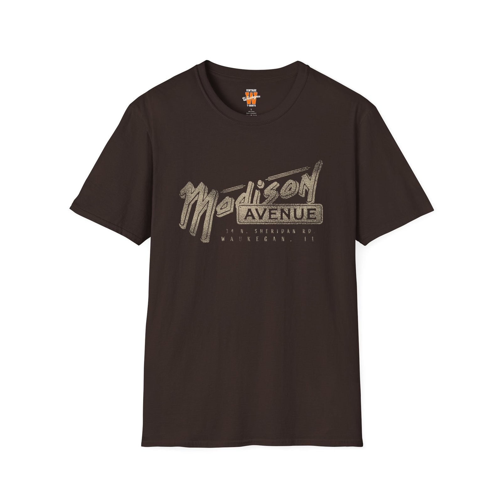 Madison Avenue Vintage T-Shirt — Waukegan IL Fine Dining Sign Tee - Image 7