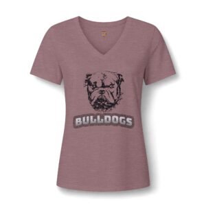 Bulldogs V-Neck Tee — Vintage Bulldog Graphic Women's Shirt
